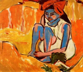 La niña azul al sol